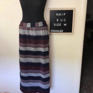 Naïf striped black and burgundy skirt
